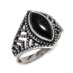 Black Onyx Gemstone Handmade 925 Sterling Silver Jewelry Ring Size 10 v4p36