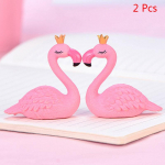 Roosa vaigust flamingofiguur, kannab kuninga ja kuninganna krooni, kodukaunistus, pulmakink 2 Pcs