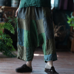 Johnature Naiste vintage laia s&auml;&auml;rega p&uuml;ksid elastne v&ouml;&ouml;koht Patchwork v&auml;rvi p&uuml;ksid S&uuml;gis lahtised naiste p&uuml;ksid One Size