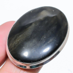 Natural Sunsheen Obsidian Gemstone 925 Sterling Silver Gift Ring Size 7 h6q74