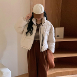 Korea stiilis moodne l&uuml;hike kapuutsiga sulejope v&auml;ikese kasvuga naistele M valge