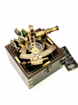 Antiikmere Navigatsioonikompass Sekstant Vintage Merendusastrolaabium Laevainstrumendid Puidust Karbiga J. Scott London-Messingist Laevasekstant