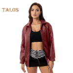 Naiste talvine kunstnahast mantel T&otilde;mblukuga pikkade varrukatega jakk &uuml;hev&auml;rvilise rev&auml;&auml;ri ja taskutega Poiss-s&otilde;bra mootorratta t&auml;navar&otilde;ivad S kohv