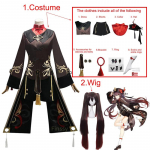 Hu Tao Cosplay Kost&uuml;&uuml;m Hiina Vana Kost&uuml;&uuml;m Halloweeni Karnivali Hutao R&otilde;ivad Sisaldades Sokke M&uuml;tsi Ehteid L-(Costume+Wig)