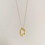 Ovaalne veetilga kaelakee naistele suvine k&uuml;lm tuul Retro lihtne ebaregulaarne roostevabast terasest rangluukett