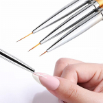 3 tk French Stripe Nail Art Liner Pintslikomplekt 3D Tips Liner Isetehtud joonistuspliiats UV Geelpintslid Maalipliiats Manik&uuml;&uuml;ri T&ouml;&ouml;riistad Salong