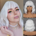 L&uuml;hikesed lokkis lainelised Bob-parukad naiste parukas &otilde;lgade pikkusega s&uuml;nteetilised cosplay-peoparukad naiste t&uuml;drukutele 35cm