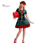 J&otilde;ulukost&uuml;&uuml;m J&otilde;uluvana Cosplay m&uuml;tsiga, seelik, p&uuml;ksid, v&ouml;&ouml;, lavaetendus, esinemine, riided, uusaastapidu, pidulik p&uuml;hade komplekt Women XL