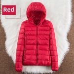 Naiste S&uuml;gisene Valge Pardisulgedest Jope Mantel Tuulekindel Kapuutsiga Soe Vabaaja Talvine S-6XL 6XL red