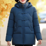 Suures suuruses XL-5XL Talvejoped Naine Parkad Kapuutsiga Elegantne Lahtine Paks Soe &Uuml;ler&otilde;ivad Keskea Naiste Mantel 5XL sinine