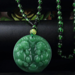 Moodne roheline nefriit k&auml;sitsi nikerdatud rebane koi &otilde;&otilde;nes nefriit ripats kaelakee mitmev&auml;rviline hiina amulett naistele meeste &otilde;nnelik ehe kingitus A11