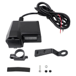 USB-port sigaretis&uuml;&uuml;taja pesa telefonile mootorratta lenkstangilaadija 12V 3.4A adapter toiteplokk digitaalne 5.7*6.7*2.2cm must