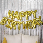 (Qunide) Letter Happy Birthday Party Aiakaunistus koos tropitarvikutega One Size kuld