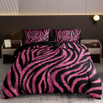 Sebrasi triibuline tekikottide komplekt, 3-osaline hotelli luksuslik pehme voodipesu komplekt Tr&ouml;&ouml;gikatte komplekt(1 tekikott + 2 padjap&uuml;&uuml;ri) 150X200cm 2PCS