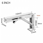 6&ndash;24-tollised 2tk kokkupandavad riiuliklambrid, vastupidavad roostevabast terasest kokkupandavad riiuliklambrid lauat&ouml;&ouml;pingi jaoks, ruumi s&auml;&auml;stev isetegemise kronstein 6 Inch valge