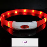 Kerge kutsikate lipsu ohutustarvikud Usb-laetav noctilucent rihm koera kaelarihmad lemmikloomade s&auml;raga kaelakee M punane