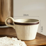 Vintage Coffee Cup keraamiline kruus Suure mahutavusega hommikus&ouml;&ouml;gitass Kaerahelbetass beež