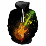 Kitarri muster 3D tr&uuml;kkimine kevads&uuml;gisene meeste kapuuts Moodne isiksus Street Trend loominguline lahtine mugav klassikaline pullover 100