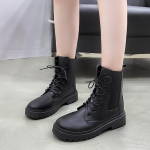 Moodne suurus 42 Naised Mootorrattad Poolsaapad Kiilud Naiste Paelad Platvormid Mustad Kingad Naine Botas Mujer 35
