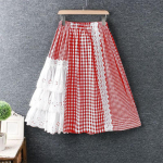 ZANZEA Naiste vabaaja pitsidega pikad seelikud S must