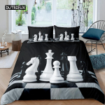 Rahvusvaheline malikatekkide komplekt Kuninganna suurus Maletajate voodipesukomplekt lastele t&auml;iskasvanutele Mikrokiud Must alus 2/3 tk Tekikate EU single(135x200cm)