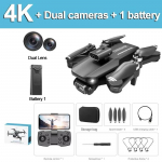 Uus V162 Drone Professionaalne kokkupandav Quadcopter Aerofotograafia HD-kaamera RC-helikopter FPV WIFI Harjadeta takistuste v&auml;ltimise m&auml;nguasi lastele 4K 1 Battery must