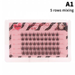 Pehmed poogitud kunstripsmed 5/10 rida mustade vartega kunstripsmed V-kujulised DIY ripsmepikendused naistele A1/5 rows/mixing