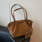 Seemisnahast &otilde;lakotid naistele Suure mahutavusega kandikud Kerge kaenlaaluse kott vabaaja ostuk&auml;ekott &Uuml;hev&auml;rviline reisikott 36x12x21cm pruun