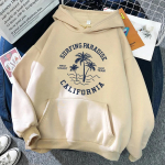 Surfing Paradise L&auml;&auml;nerannik California Huppar Naiste Unisex Hip Hop Huppar L beež