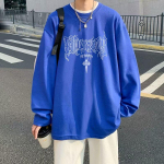 2024 Meeste Pikkade Varrukatega T-s&auml;rk S&uuml;gisene Aluss&auml;rk Pikkade Varrukatega Puuvillane S&uuml;gisene Hongkongi Stiilis Tr&uuml;kiga Vaba Trendikas &Uuml;lemine 8XL