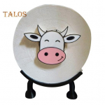 Piimalehma tualettrulli hoidik 3D-printimiseks m&otilde;eldud paberr&auml;tikuhoidja Eraldiseisev disain L&otilde;bus vannitoasisustus hoiab rulle korrastatult Rullpaberi korraldaja roosa