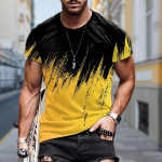Uus Suvine Meeste Mood T-s&auml;rk Pintsliga tr&uuml;kitud Meeste T-s&auml;rk Top XS kollane