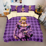 Anime JoJo Bizarre Voodipesu Komplekt, Seiklus Jotaro Kujo Voodipesu Komplekt, JoJo Tekikate Padjap&uuml;&uuml;r Voodi Poisid T&auml;iskasvanud EU single(135x200cm) purple