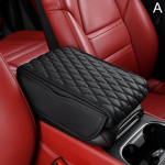 Rhombus PU Leather Car Armrest Mat 5cm Thicken Center Console Arm Rest Protection Cushion Auto Armrests Storage Box Cover Pad
