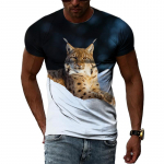 Mood, uus Lynx Printed Meeste T-s&auml;rk Suvine vabaaja isikup&auml;ra Hip Hop Street Stiilis T-s&auml;rgid Loomamustriga O-kaelusega l&uuml;hikeste varrukatega topid S