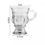 Reljeefne klaastass k&auml;epidemega Vastupidavad kuumad joogid Chai tass l&auml;bipaistvad kohvitassid Cappuccino l&auml;bipaistvad joogin&otilde;ud Kodukaunistused puhas