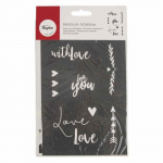 Pochoir 21 x 14,8 cm et spatule - With love