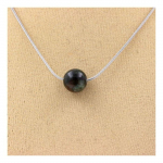 Pierres et Min&eacute;raux. Collier 1 perle Emeraude de Zambie 8 mm Chaine en acier inoxydable.