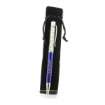 Pierres et Min&eacute;raux. Stylo min&eacute;raux Topaze du Br&eacute;sil. Couleur Bleu marine.