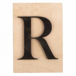 Lettres en bois d&eacute;co - Non sp&eacute;cifi&eacute; - R - 14,9 x 10,5 cm - Noir - Int&eacute;rieur
