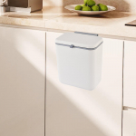 Hanging Kitchen Trash Can Easy to Clean with Inner Bucket Modern Stylish for RV Home valge