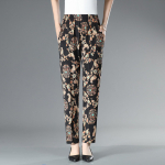 Suvised keskealiste ja eakate naiste lillelised p&uuml;ksid High Wais elastsed pluss suuruses keskealised naiste lillelised p&uuml;ksid XL