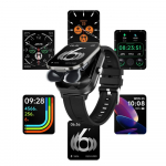 D8 Pro Meeste nutikell k&otilde;rvaklappidega V5.3 K&otilde;rvaklapid Nutikell Spordikell Treenings&otilde;ber Tervise monitor &Uuml;hildub iPhone'i ja Androidiga must