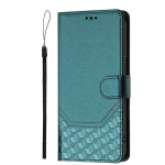 Reljeefne 3D geomeetriline rahakoti&uuml;mbris Samsung Galaxy A16 A26 A56 A55 A35 A54 A34 S25 S24 S23 S22 iPhone'i Google'i RFID-blokeeringu ja kickstand klapp&uuml;mbris Samsung A16 roheline