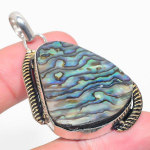 Abalone Shell Two Tone 925 Sterling Silver Jewelry Pendant 2.21 i4w11