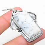 Dendrite Opal Handmade 925 Sterling Silver Jewelry Pendant 2.44 a1r80