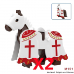 Keskaegne s&otilde;jaline s&otilde;jahobuse kuju Ehitusklotsid M&auml;nguasjad R&uuml;&uuml;tli loss Briti roosis&otilde;ja m&auml;e sadulapedaal Laste kingitused B092