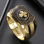 Uus loominguline kullav&auml;rvi kunstlik must oon&uuml;ksist usu ja tugevuse s&otilde;rmus meestele peov&otilde;lu kinker&otilde;ngad moeaksessuaarid 7