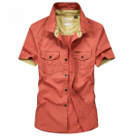 Meeste L&uuml;hikeste Varrukatega S&auml;rk Vabaaja Puuvillane Meeste S&auml;rk Poolpikkade Varrukatega Tolline S&auml;rk XXXXXL arbuusipunane v&auml;rv