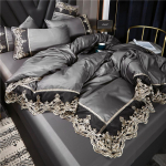 Valge printsessi stiilis pitsist voodipesukomplekt - 4 osa, j&auml;&auml;siidist linad ja voodiseelik 2.0m Bed 4-piece (Fits 2*2.3m Quilt)